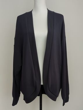 NWOT all in motion Black Open-Front Sweatshirt Cardigan